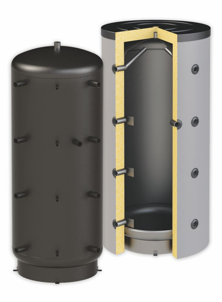 Pufferspeicher ThermoFlux 500 Liter Heizungswasser PBM 90° Anschlüsse | klimaworlv.com