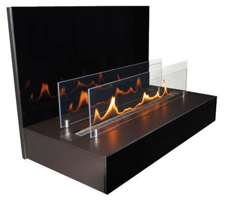 ebios-fire Wandkamin Quadra Wall - Einzelansicht Mattschwarz