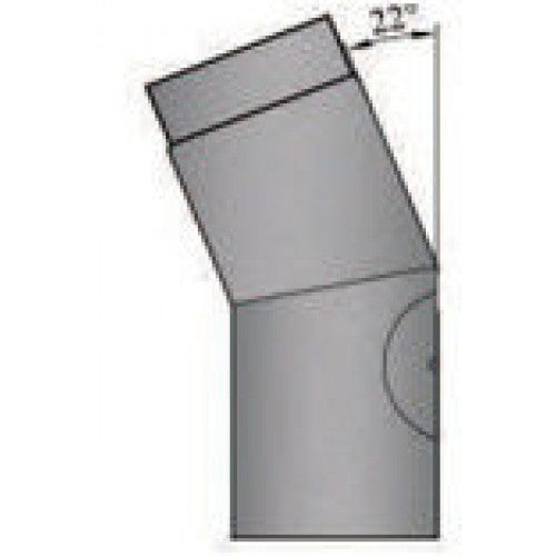 Rauchrohrbogen 22° mit Tür geschliffen Durchmesser 200mm
