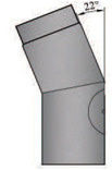 Rauchrohrbogen 22° mit Tür geschliffen Durchmesser 180mm
