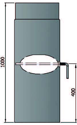 Rauchrohr 1000mm mit L Drosselklappe Durchmesser 160mm