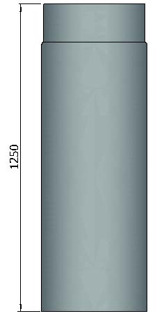 Rauchrohr 1250mm mit Durchmesser 150mm