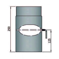 Rauchrohr 250mm mit L Klappe Durchmesser 130mm