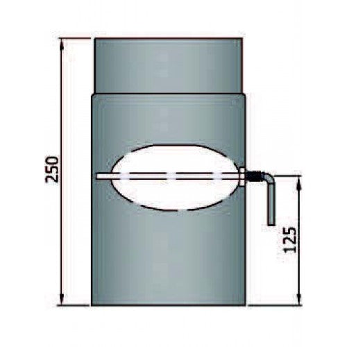 Rauchrohr 250mm mit L Klappe Durchmesser 200mm