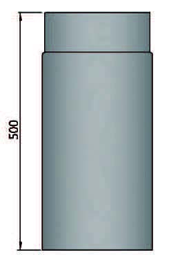 Rauchrohr 500mm mit Durchmesser 125mm