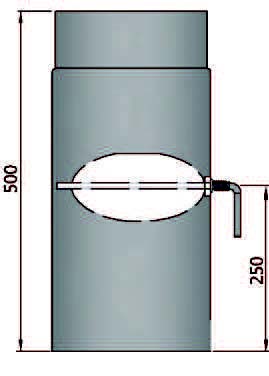 Rauchrohr 500mm mit L Klappe Durchmesser 150mm
