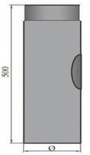 Rauchrohr 500mm mit Tür Durchmesser 200mm