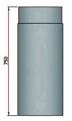 Rauchrohr 750mm mit Durchmesser 180mm