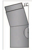 Rauchrohrbogen 11° mit Tür geschliffen Durchmesser 120mm