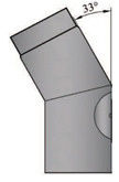 Rauchrohrbogen 33° mit Tür Durchmesser 150mm