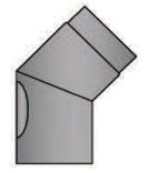 Rauchrohrbogen 45° mit Tür Durchmesser 130mm