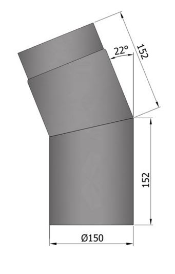 Rauchrohrbogen 22° geschliffen Durchmesser 150mm