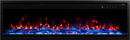 Aflamo Elektrokamin Royal Pro 160 blau mit Kristallen und Holz | Klimaworld.com