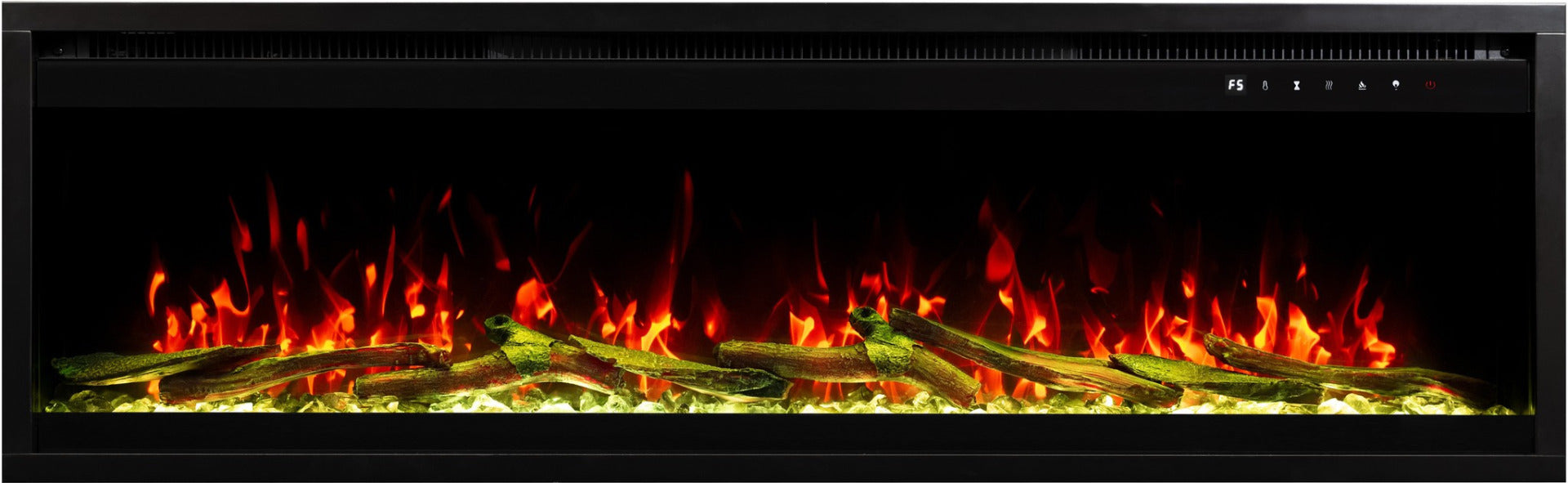 Aflamo Elektrokamin Royal Pro 180 gelb mit Kristallen und Holz | Klimaworld.com