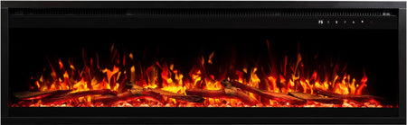 Aflamo Elektrokamin Royal Pro 180 orange mit Kristallen und Holz | Klimaworld.com