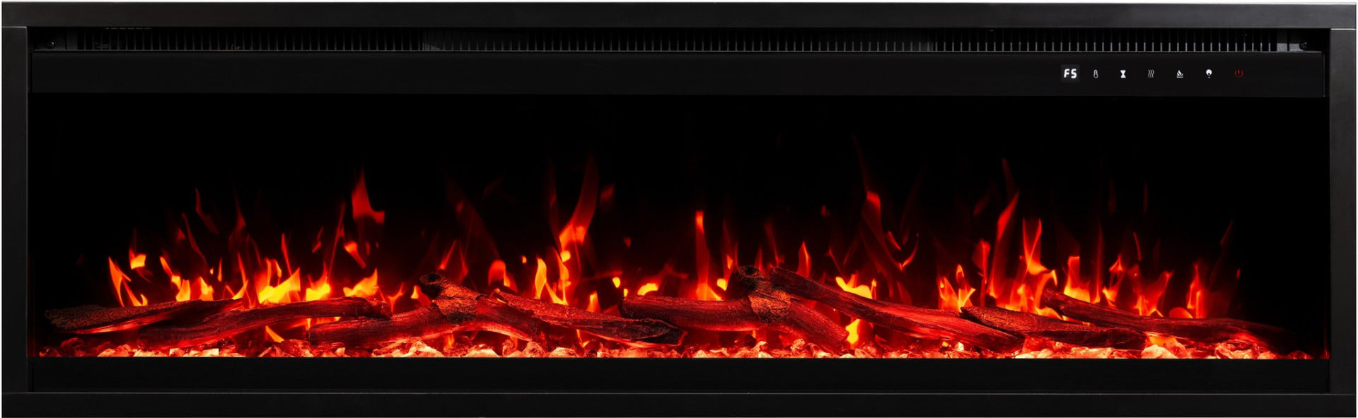 Aflamo Elektrokamin Royal Pro 180 rot mit Kristallen und Holz | Klimaworld.com