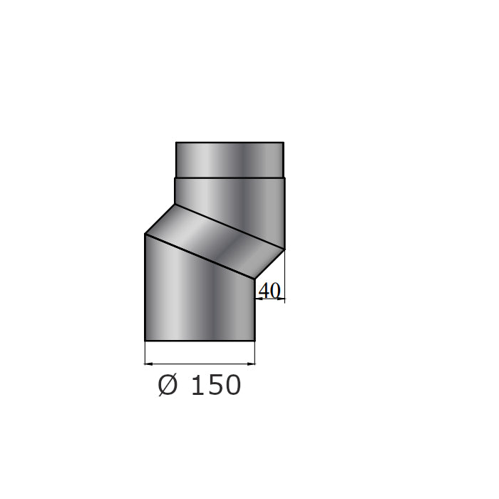 S-Versatzbogen, Ø 150 mm, 40 mm Versatz, Grau | Klimaworld.com