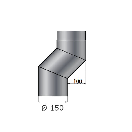 S-Versatzbogen, Ø 150 mm, Grau | Klimaworld.com