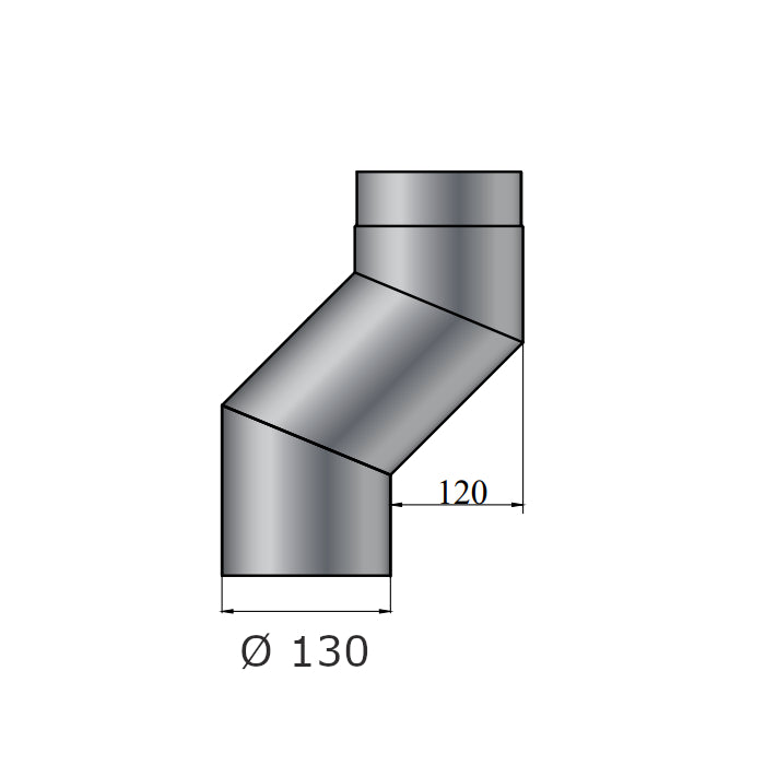 S-Versatzbogen, Ø130 mm, Schwarz, 120 mm Versatz | Klimaworld.com