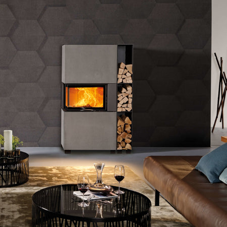 Austroflamm | Designkamin | Sam | hellgrau