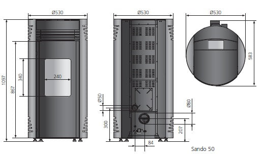 ORANIER | Sando 50 | Stahl Schwarz | Fernbedienung