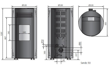 ORANIER | Sando 50 | Stahl Schwarz | Fernbedienung