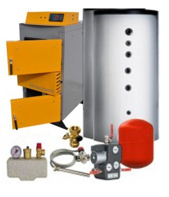 Santer Solar Holzvergaser Proburner Komplettsystem 25 kW 2x1000L