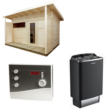 Sentiotec Sauna Set Scala Large mit Saunaofen 100 E und Steuerung K2-Next | klimaworld.com