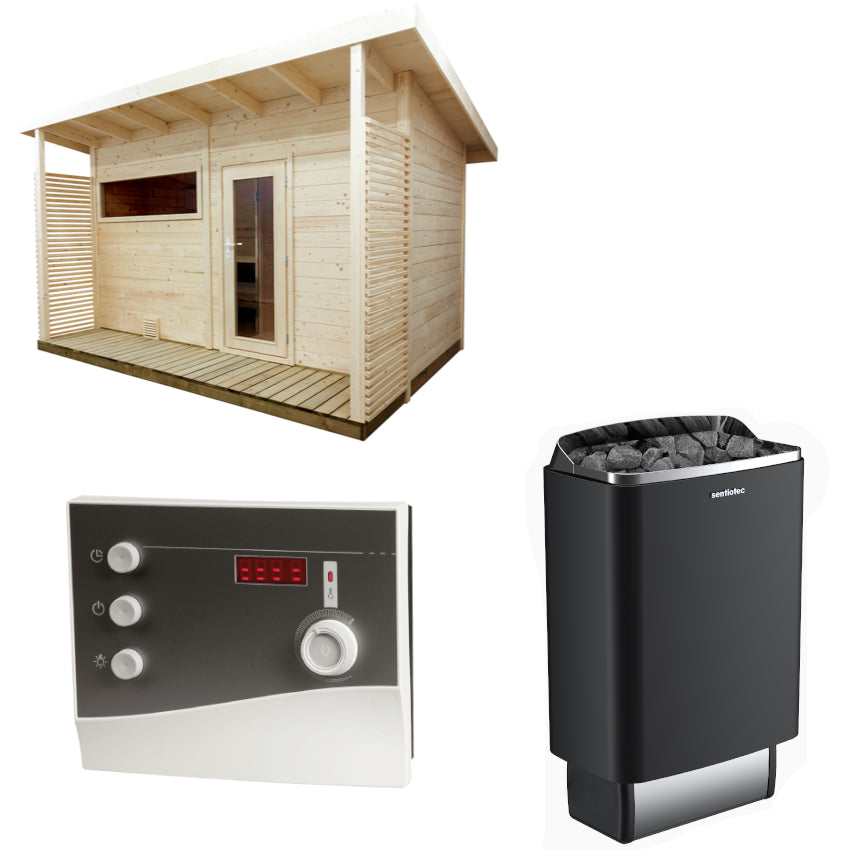 Sentiotec Sauna Set Scala Large mit Saunaofen 100 E und Steuerung K2-Next | klimaworld.com