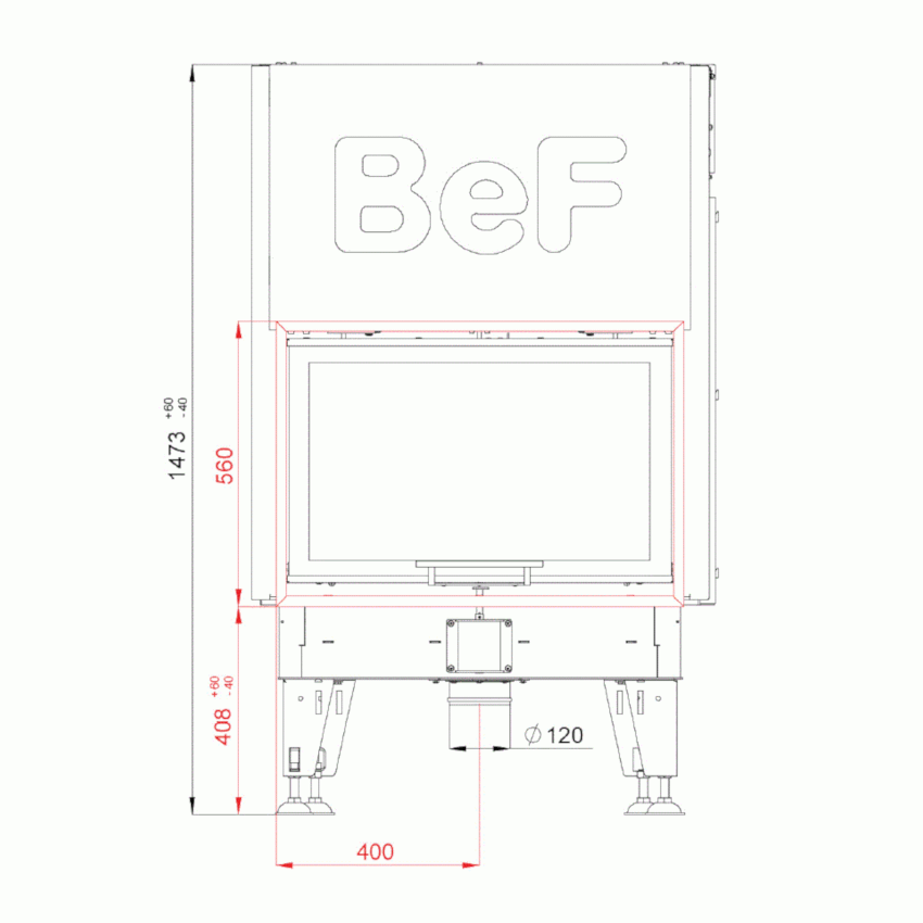 BeF Home Kamineinsatz Aquatic WH 80 V | 14,5 kW | Wasserführend 