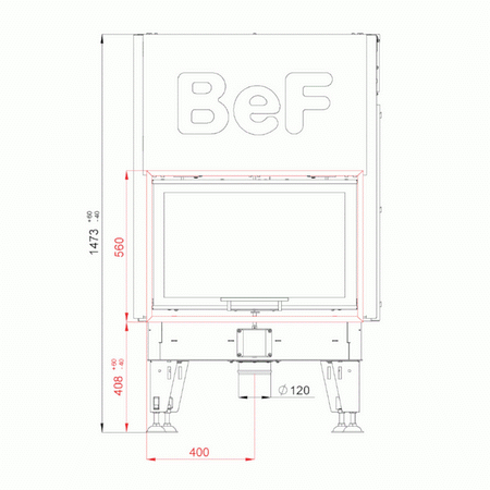 BeF Home Kamineinsatz Aquatic WH 80 V | 14,5 kW | Wasserführend 