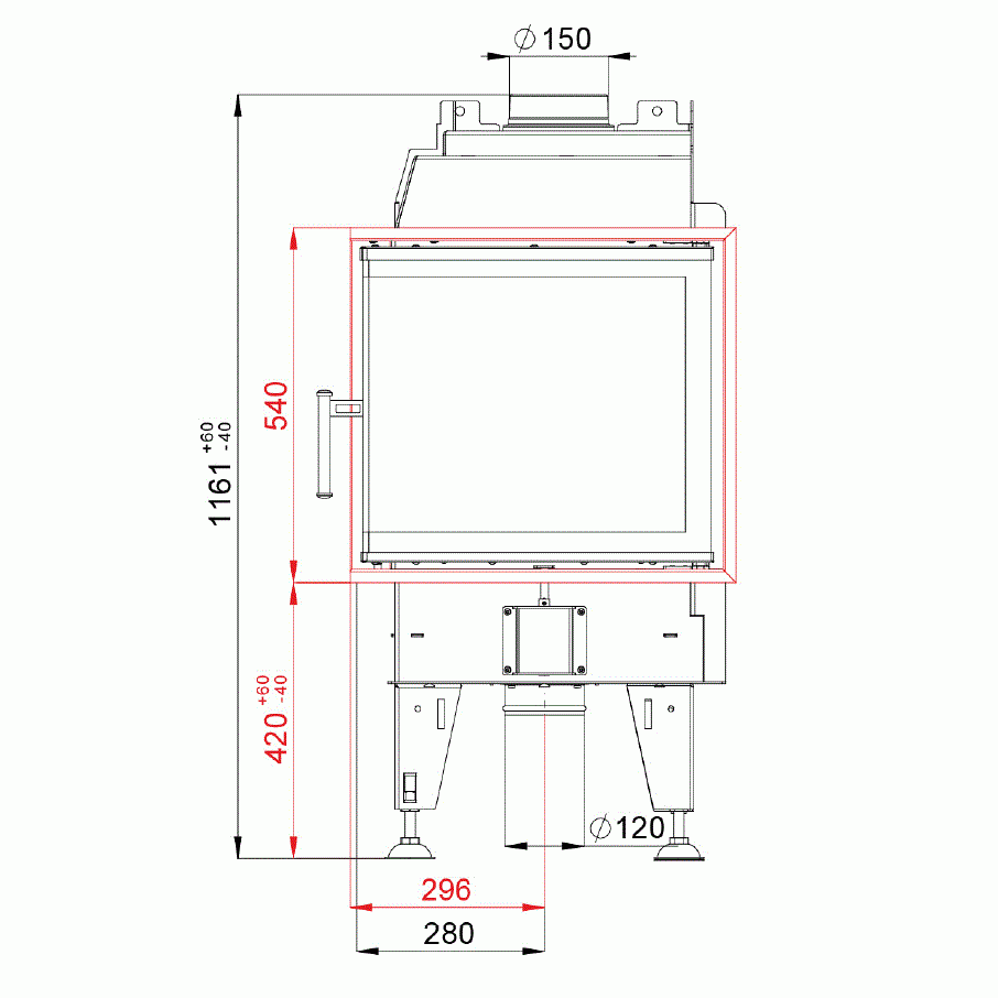 BeF Home Kamineinsatz 6 CL | 5 kW | Eckscheibe LINKS | Klimaworld.com