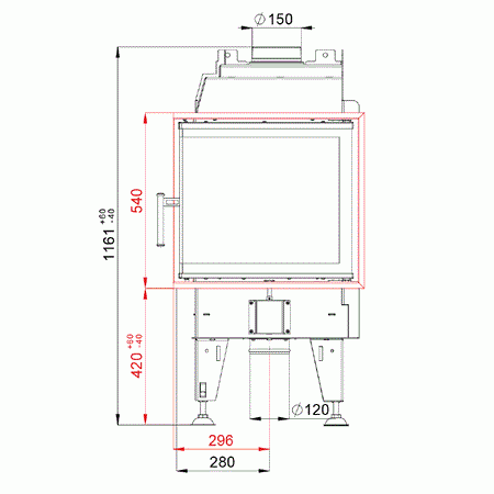 BeF Home Kamineinsatz 6 CL | 5 kW | Eckscheibe LINKS | Klimaworld.com