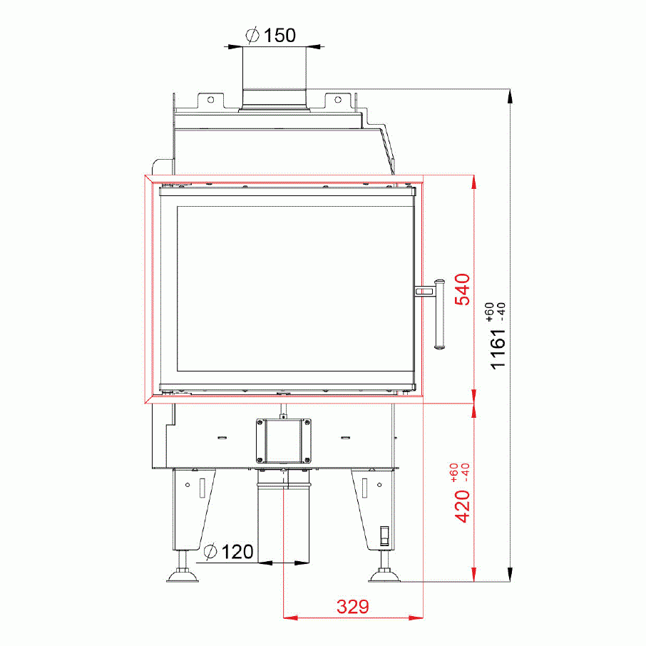 BeF Home Kamineinsatz Feel 7 CP | 7 kW | Eckscheibe RECHTS