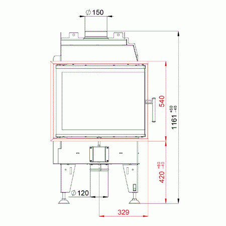 BeF Home Kamineinsatz Feel 7 CP | 7 kW | Eckscheibe RECHTS