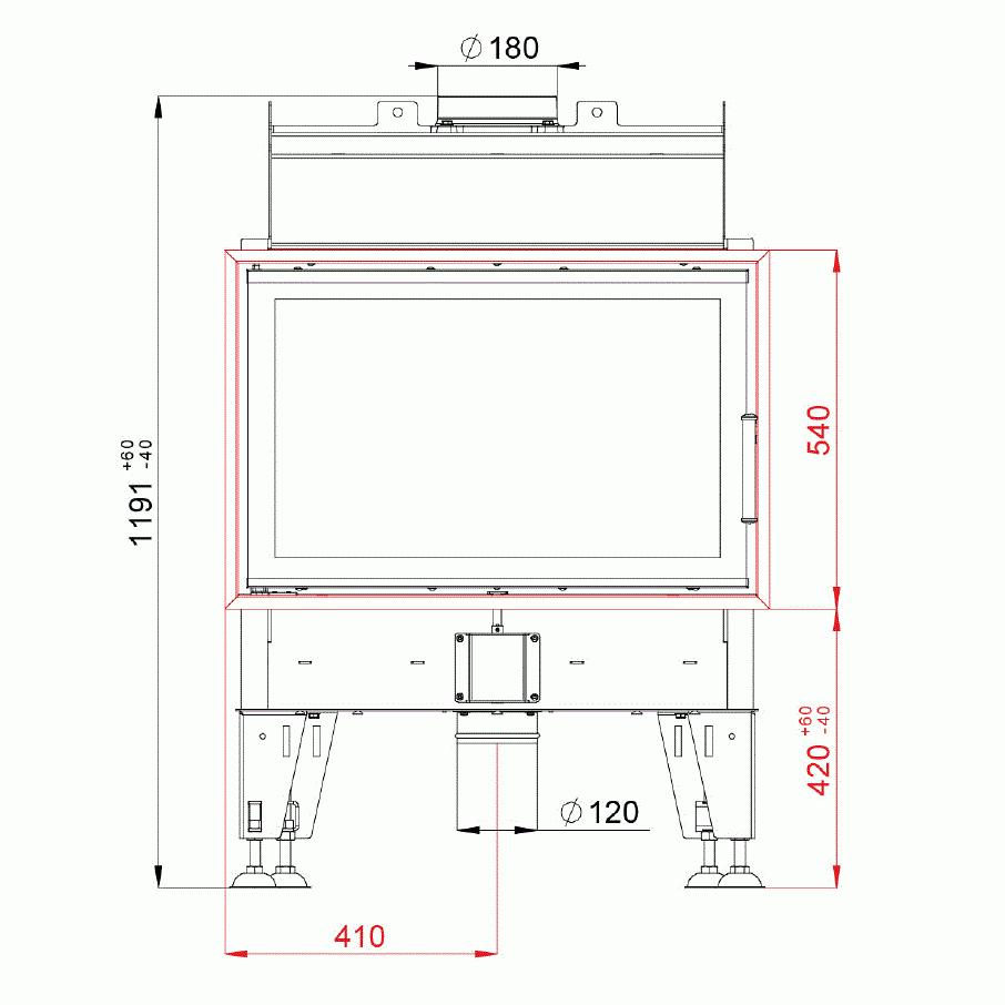 BeF Home Kamineinsatz Fee 8 | 8 kW | gerade Scheibe