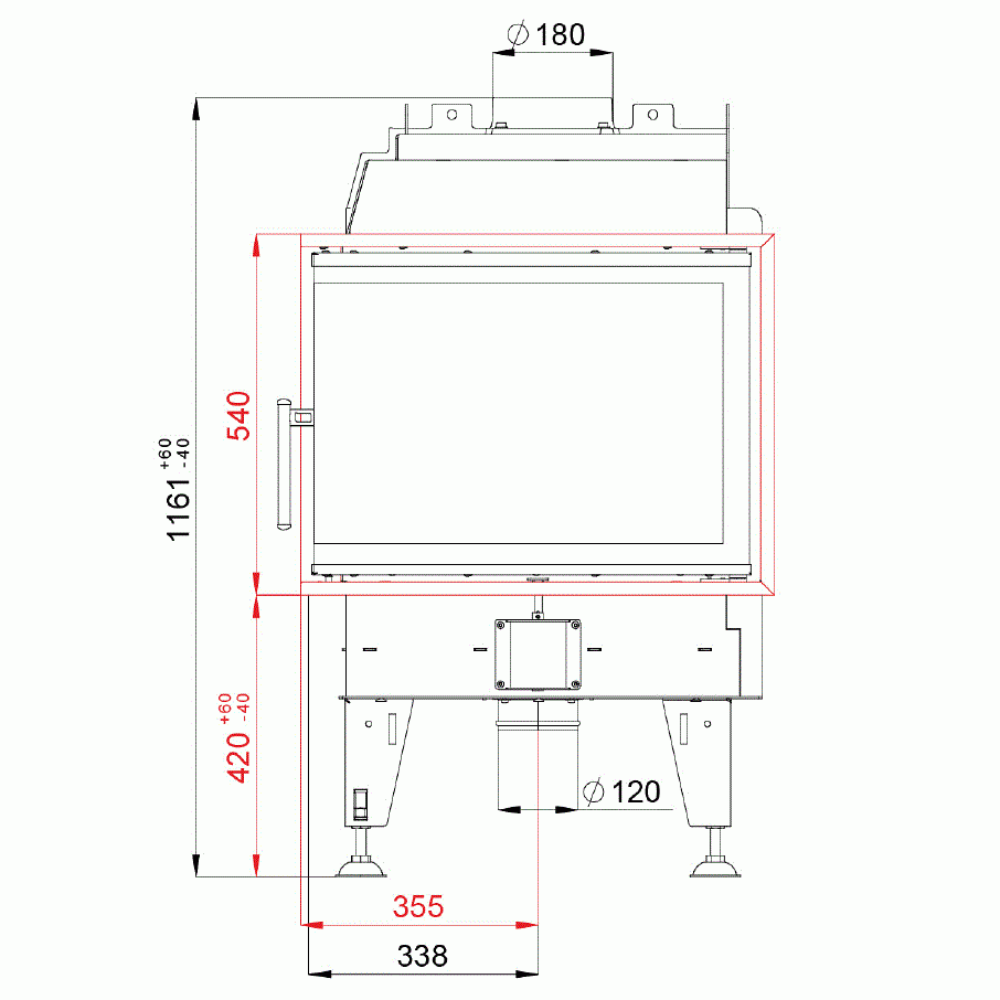 BeF Home Kamineinsatz Feel 8 CL | 8 kW | Eckscheibe LINKS | Klimaworld.com
