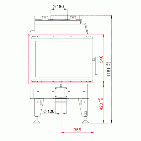 BeF Home Kamineinsatz Feel 8 CP |8 kW | Eckscheibe RECHTS