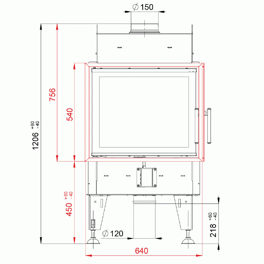 BeF Home Kamineinsatz Twin 7 CL | 7 kW | Eck-Verglassung Links 