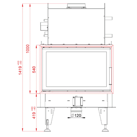 BeF Home Kamineineinsatz Twin 8 N Aquatic II |14,5 kW| Schwenktür  