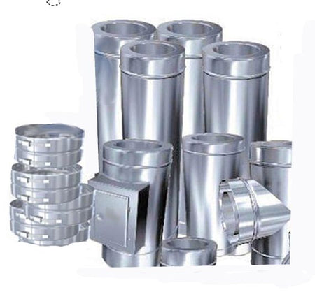 Edelstahlschornstein 7,7m komplettpaket DW Ø 160mm - 0,6mm Bausatz exklusiv Grundplatte