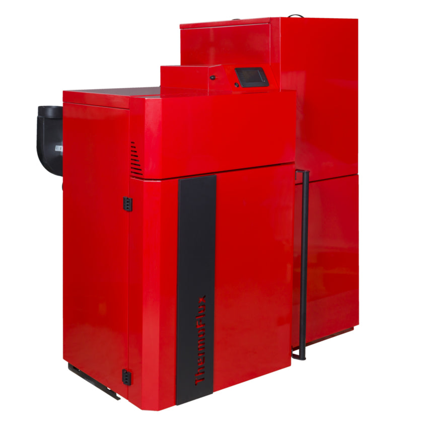 ThermoFlux Pelletheizkessel PellFlux Lambda 48 mit 48 kW, seitlich | Klimaworld.com