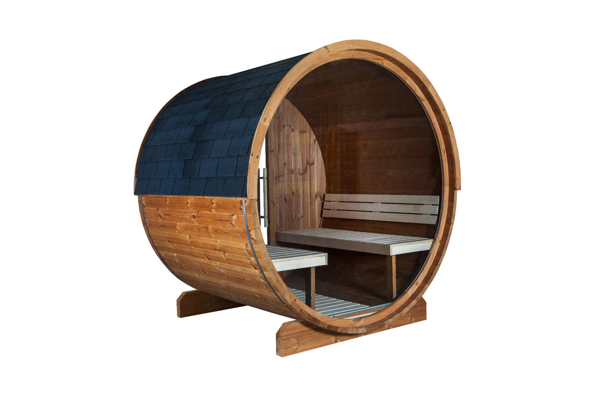 Sentiotec Fasssauna 180 View Rückseite | Klimaworld.com