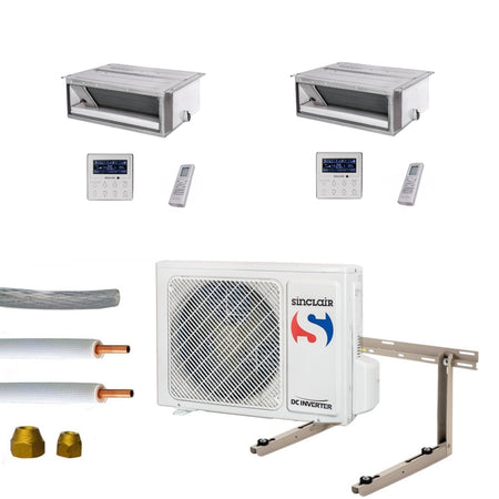 Klimaanlage Komplettset Multisplit Sinclair Kanalgeräte 2x2,5kW ➔ Klimaworld.com