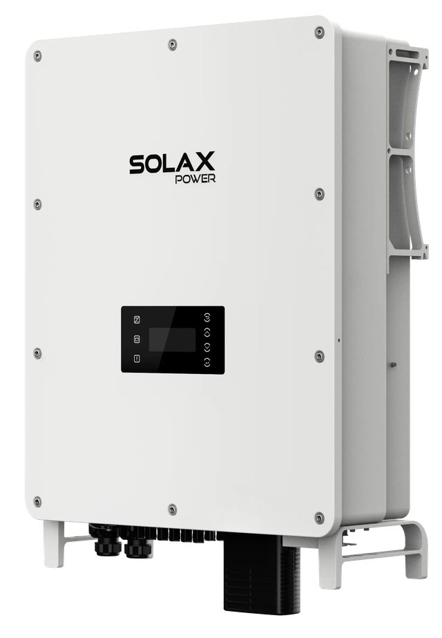 weißer Solax X3 AELIO Wechselrichter Ansicht von rechts