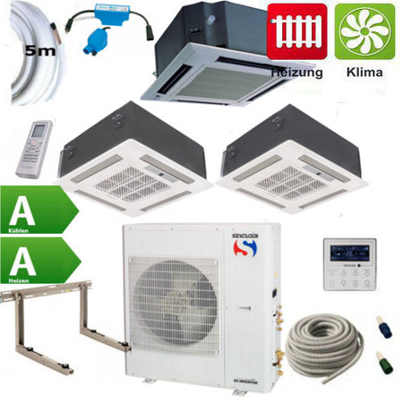 Klimaanlage Komplettset Multisplit Sinclair Deckenkassette 1x3,5kW+1x4,5kW+1x7,1kW
