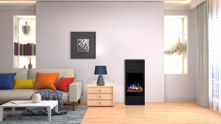 Aflamo LED Elektrokamin Standkamin | Slim schwarz Ambiente