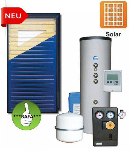STI Solarpaket Oskar 4,26m² Bruttofläche 300 Liter, Aufdach, Ausdehnungsgefäß
