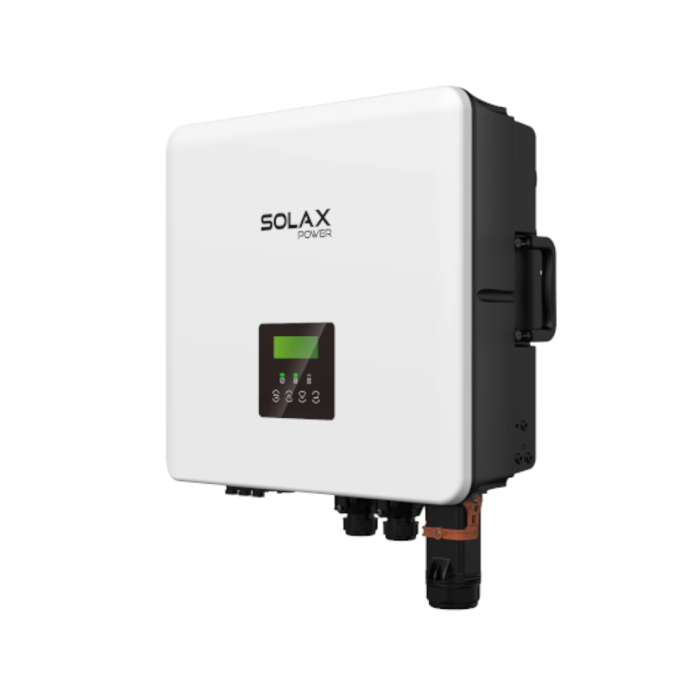 Solax Wechselrichter X3 Hybrid Pro G4 mit Bedieneinheit und SolaxPower Logo | klimaworld.com