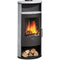 Justus | Kaminofen | Island 5  | Stahl Schwarz | Speckstein | 5,0 kW